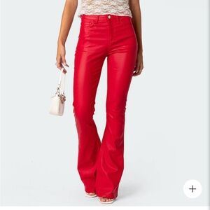 Edikted red and black leather pants. never worn